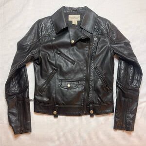 Denim x Supply Ralph Lauren Burnished Leather Biker Jacket Womens